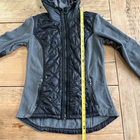 Athleta Vortex Dark Gray Hooded Dual Full Zipper Fleece Jacket Size XS - Picture 10 of 15